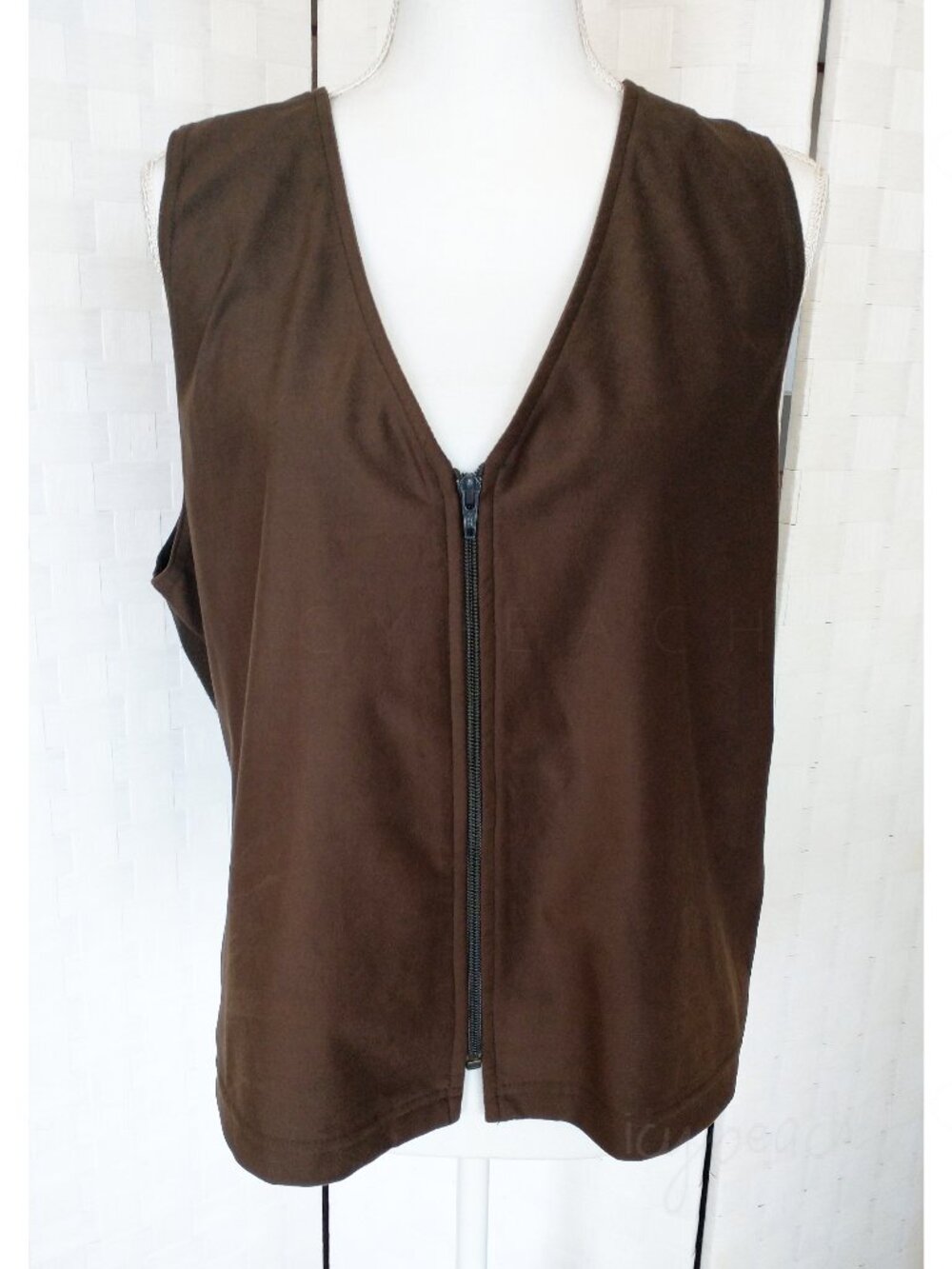 Weekenders Vest Medium Brown Vintage Preppy Coastal Grandma Lagenlook Minimalist